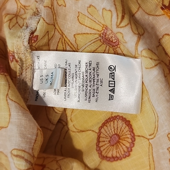 Free People Miss Daisy Cotton Printed Top sz S - Picture 4 of 11